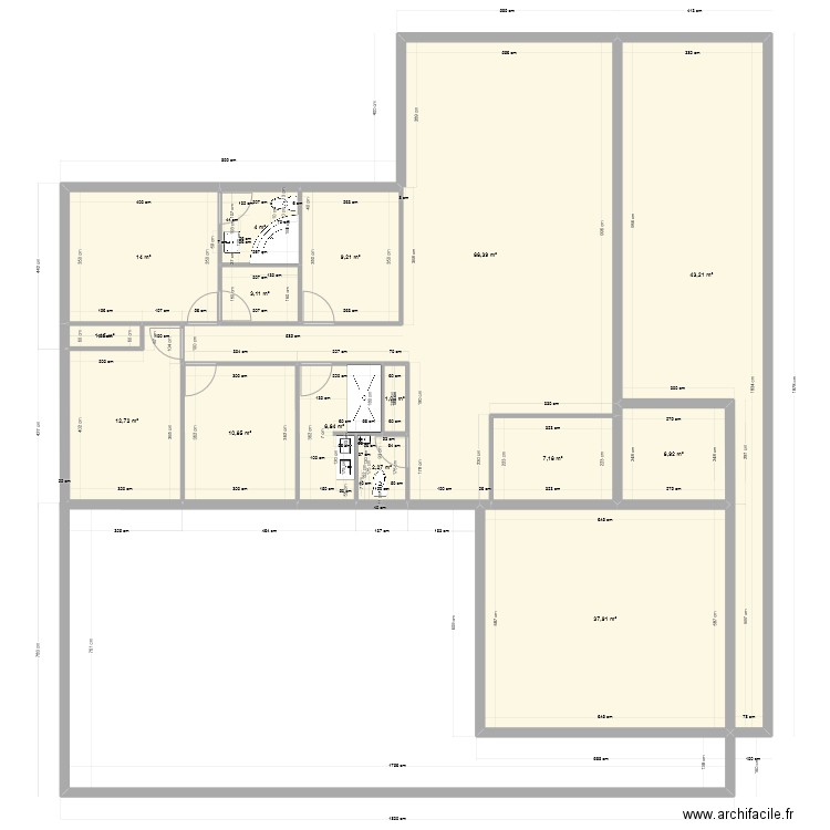 plan base nv 3 1. Plan de 15 pièces et 227 m2