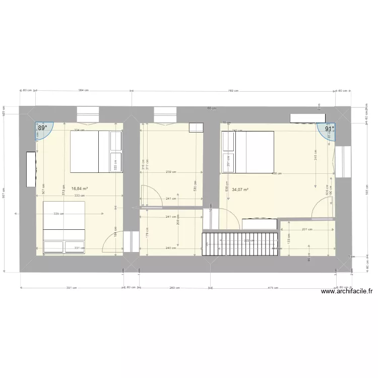 CHAMBRE SDB HAUT. Plan de 