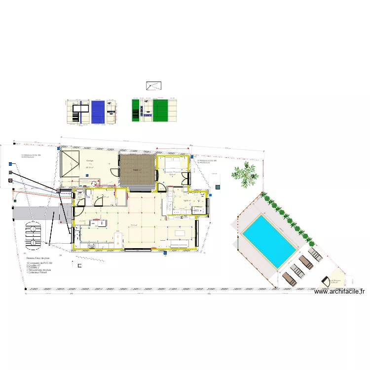 Reseau D'eau Pluviala. Plan de 