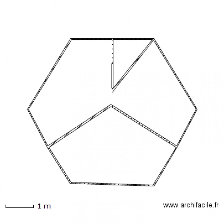 exagone. Plan de 0 pièce et 0 m2