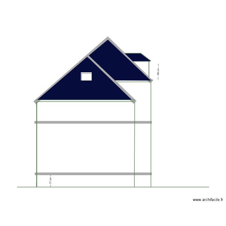 façade laterale elargie bon. Plan de 0 pièce et 0 m2