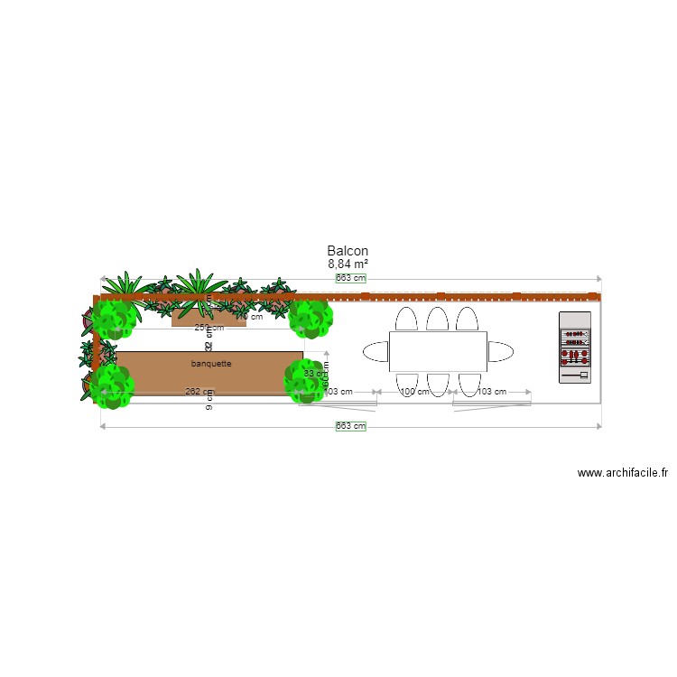 Balcon 2. Plan de 0 pièce et 0 m2