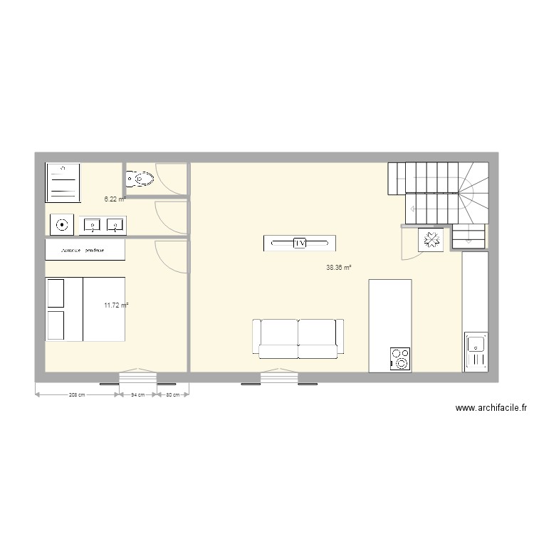 1er étage Appt Libourne Abel Boireau V2. Plan de 0 pièce et 0 m2