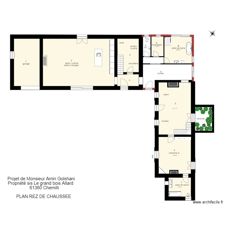 plan maison Grand bois Allard  RDC client. Plan de 0 pièce et 0 m2