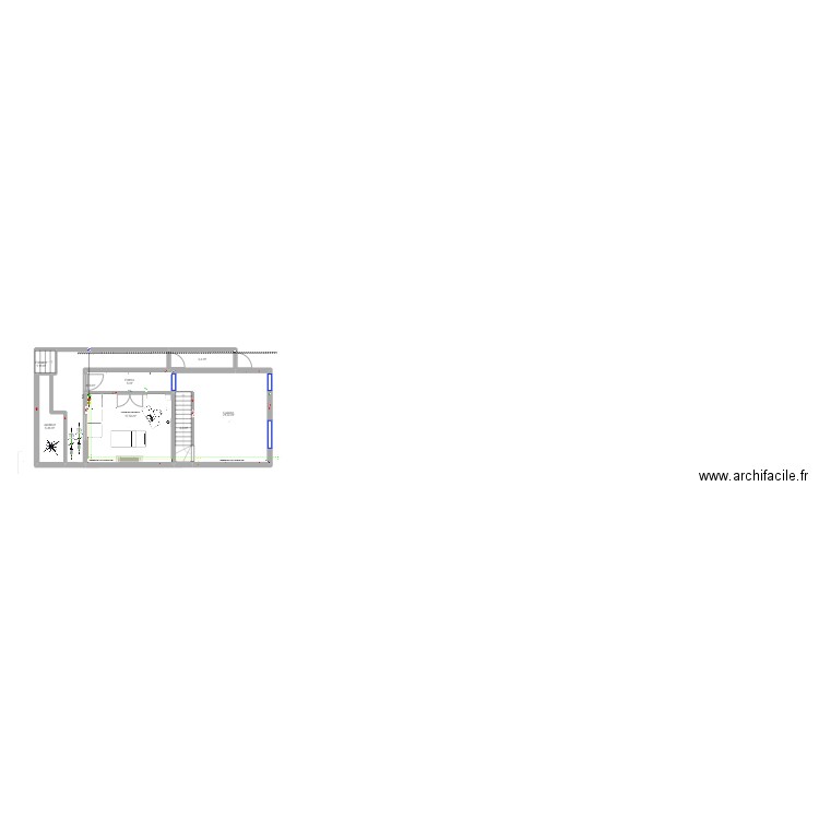 Arquenne hall bureau wc salon. Plan de 0 pièce et 0 m2