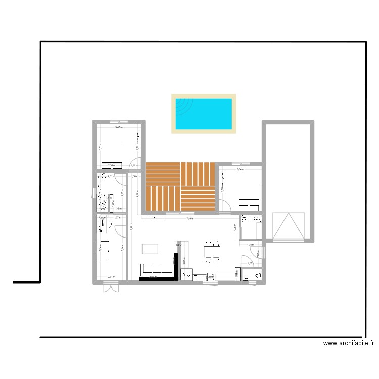 maison u 90. Plan de 6 pièces et 94 m2