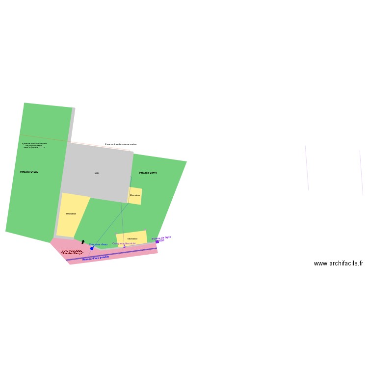Etienne - Plan masse simplifié. Plan de 1 pièce et 103 m2