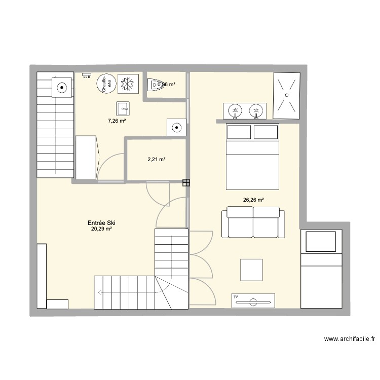 serre che SS. Plan de 5 pièces et 57 m2