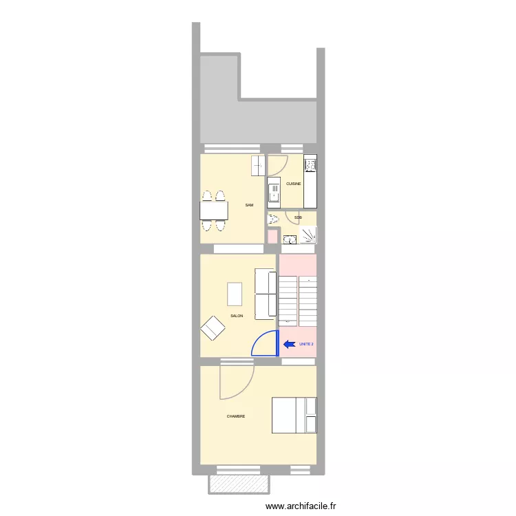 Li&eacute;geois 65 Rez+1 Existant - Projet&eacute; -. Plan de 11  et 86 m²