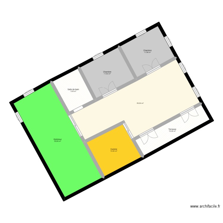 Maison Totti. Plan de 7 pièces et 130 m2