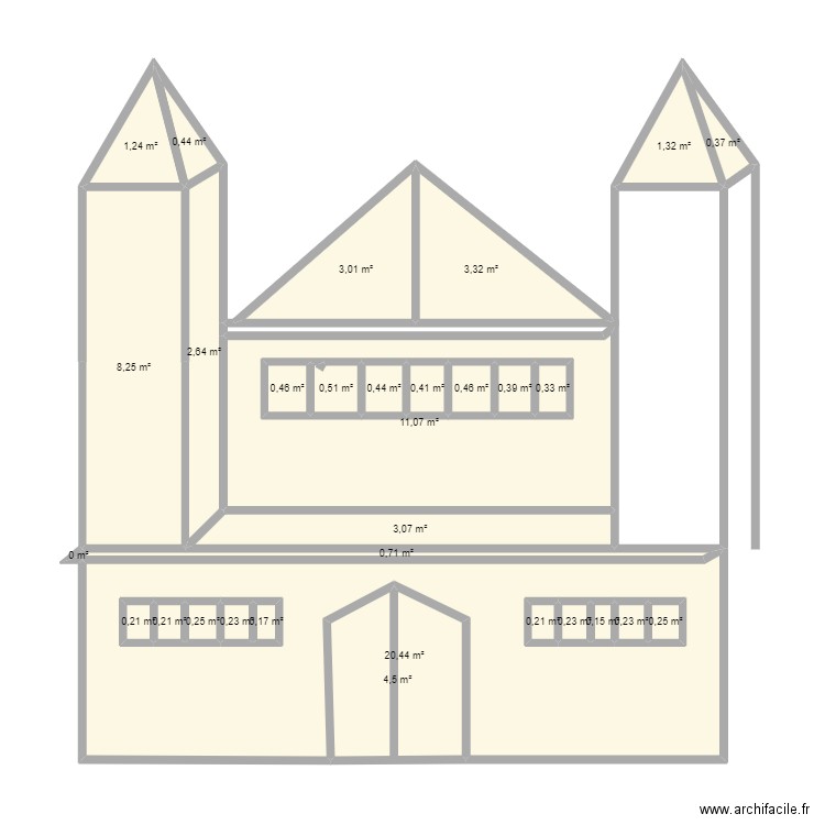 MOSQUE. Plan de 31 pièces et 74 m2