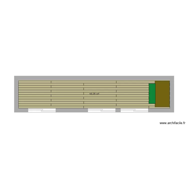 terrasse 23X138X4000. Plan de 