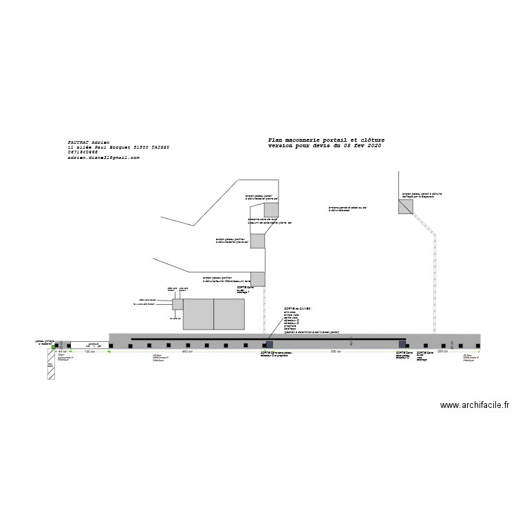 Plan maconnerie portail. Plan de 0 pièce et 0 m2