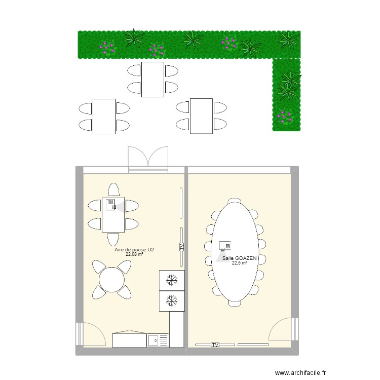 Aire de pause U2. Plan de 0 pièce et 0 m2