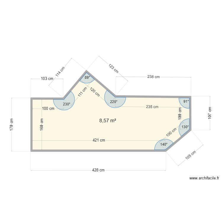 chambre enfant. Plan de 1 pièce et 9 m2