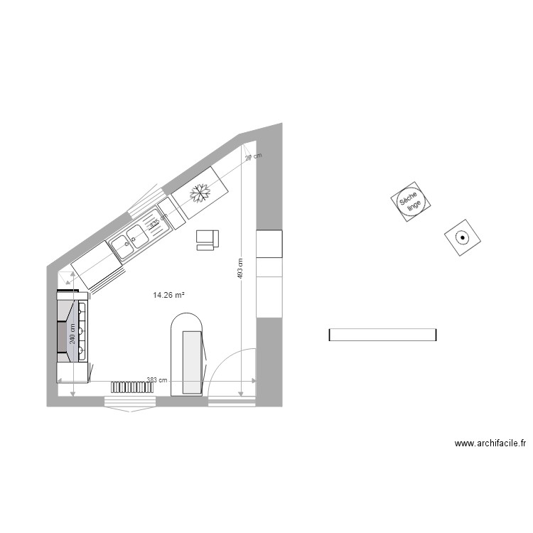 CUISINE ALBA. Plan de 0 pièce et 0 m2