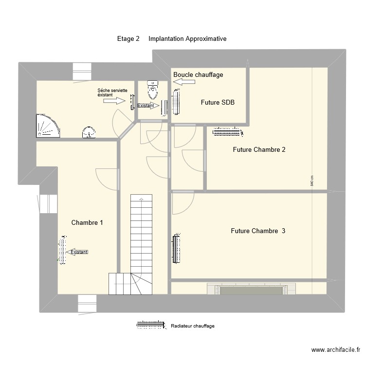 guillemat etage 1. 2. Plan de 4 pièces et 81 m2