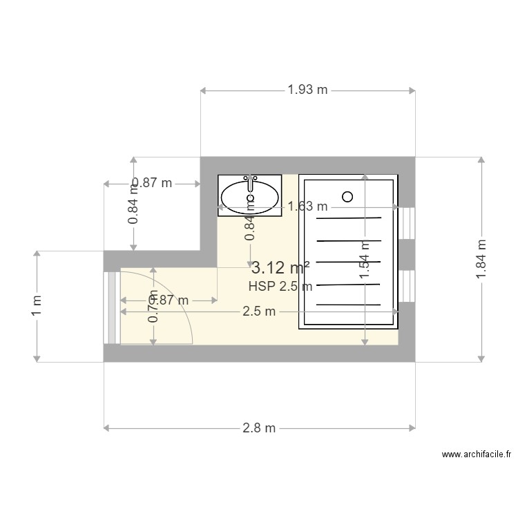 salle de douche . Plan de 0 pièce et 0 m2