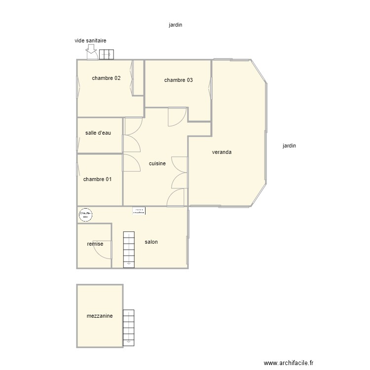 tinchant am. Plan de 10 pièces et 70 m2