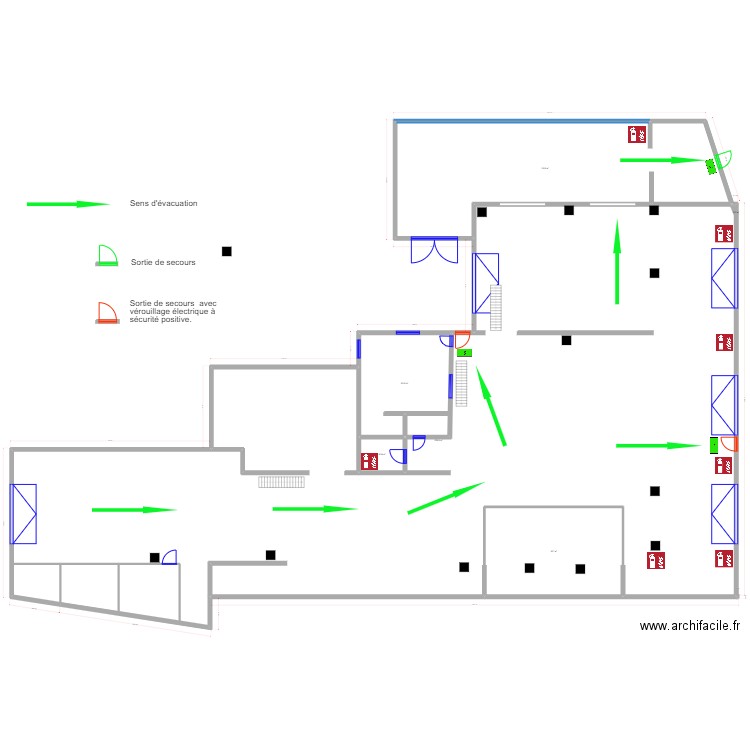 HANOT PLAN EVACUATION.. Plan de 6 pièces et 1665 m2