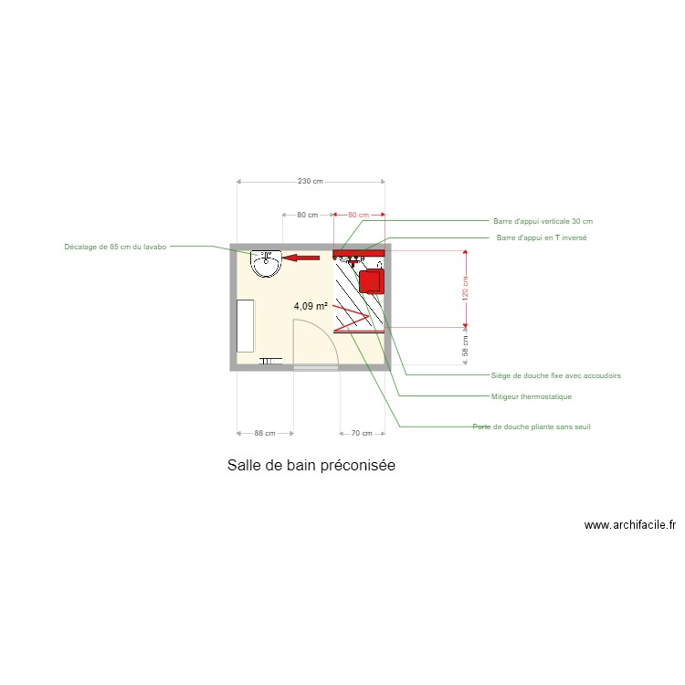 sdb tao mod. Plan de 0 pièce et 0 m2