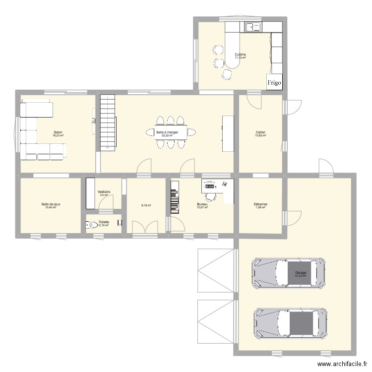 Idée de maison 1. Plan de 11 pièces et 171 m2