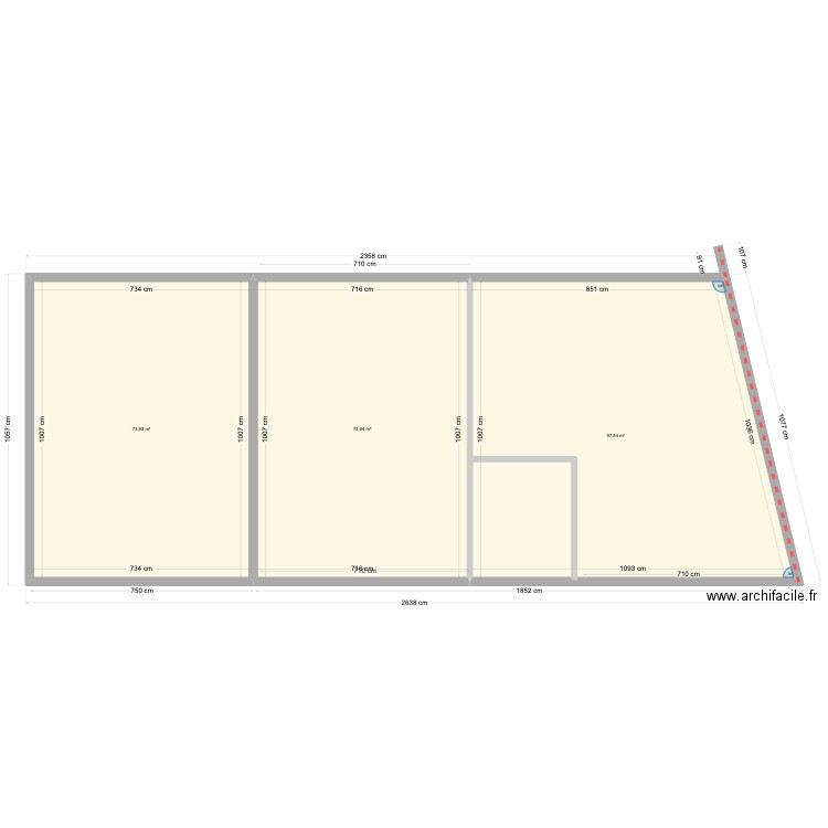 Carl Suzelle . Plan de 3 pièces et 244 m2