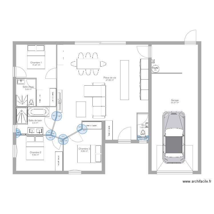 Plain pied3. Plan de 0 pièce et 0 m2