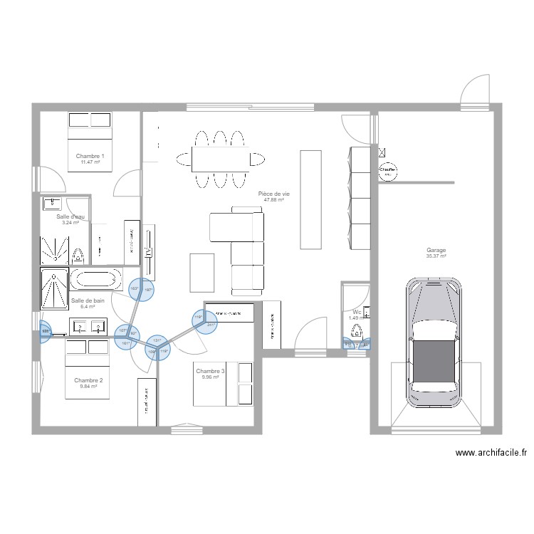 Plain pied3. Plan de 0 pièce et 0 m2