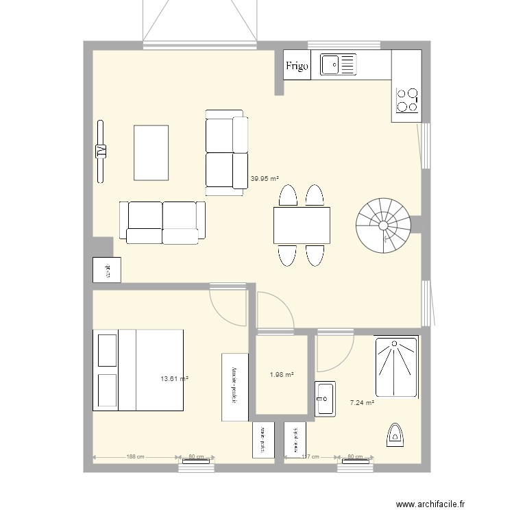 Gites final 8. Plan de 8 pièces et 90 m2