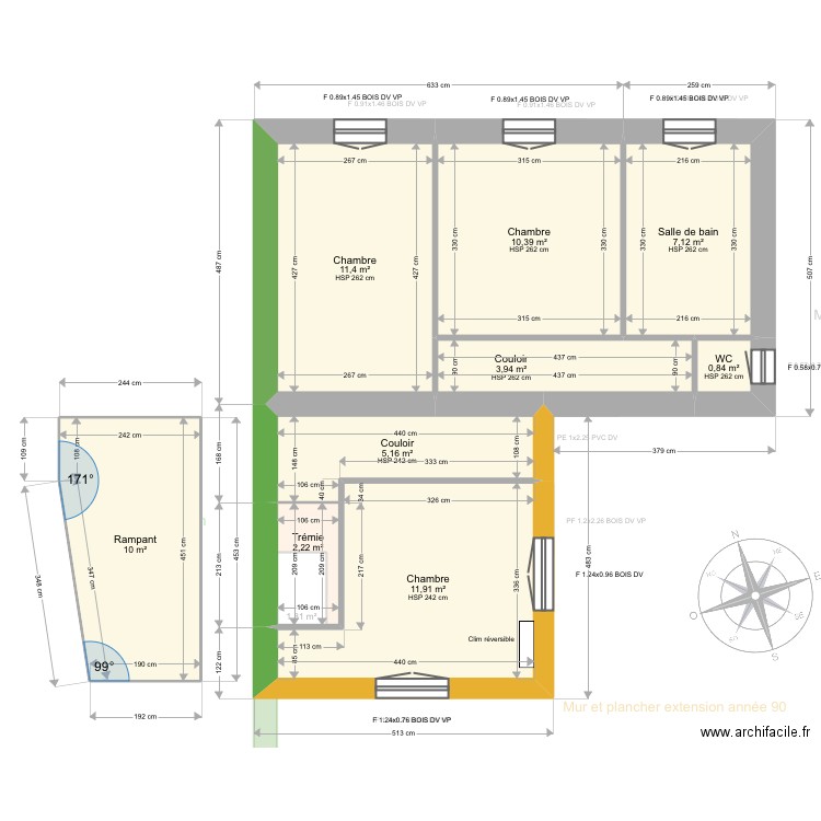 LAMONICA. Plan de 15 pièces et 119 m2