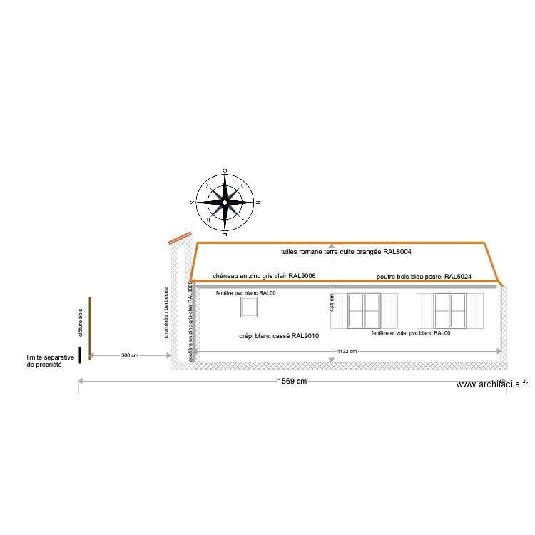plan façade EST. Plan de 0 pièce et 0 m2