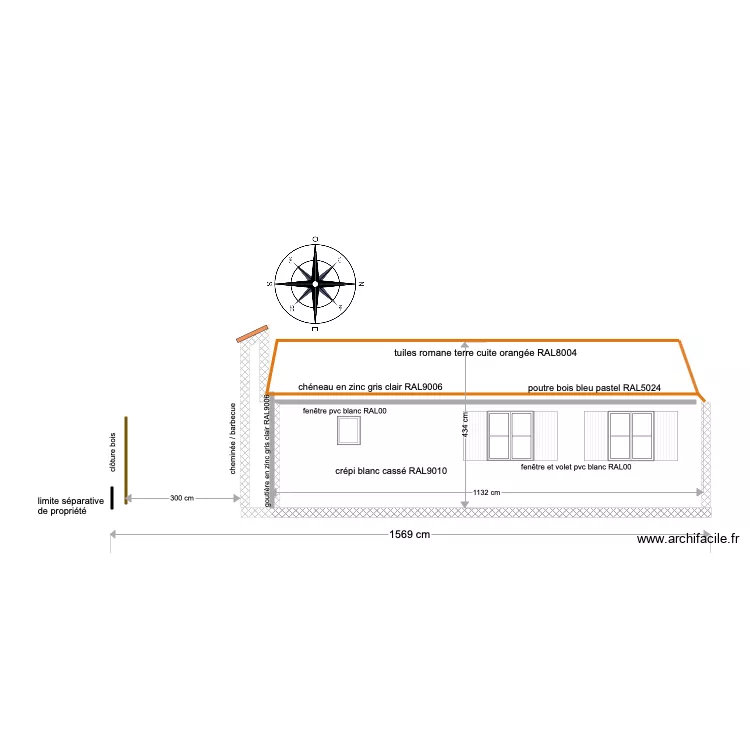 plan façade EST. Plan de plan façade EST. Plan de