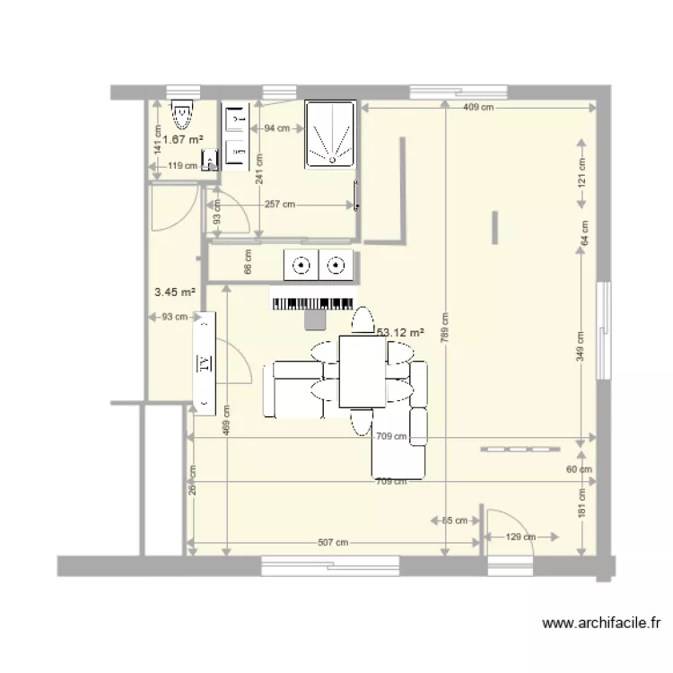 SALLE DE BAINS ADRIIEN 3 et salon16. Plan de 