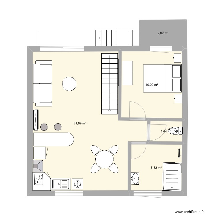 Appart terminé. Plan de 0 pièce et 0 m2