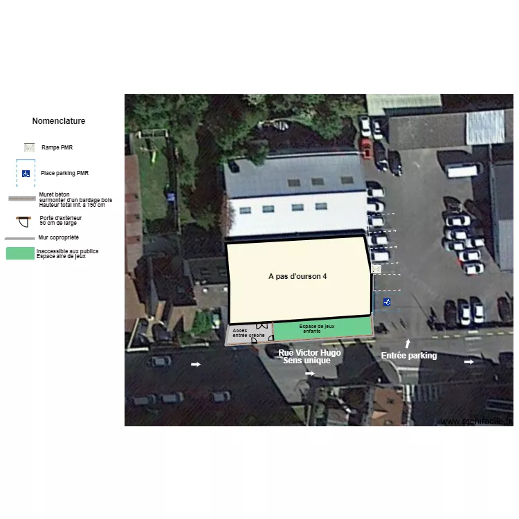 Plan de masse A pas d'ourson 4 apr&egrave;s projet. Plan de 