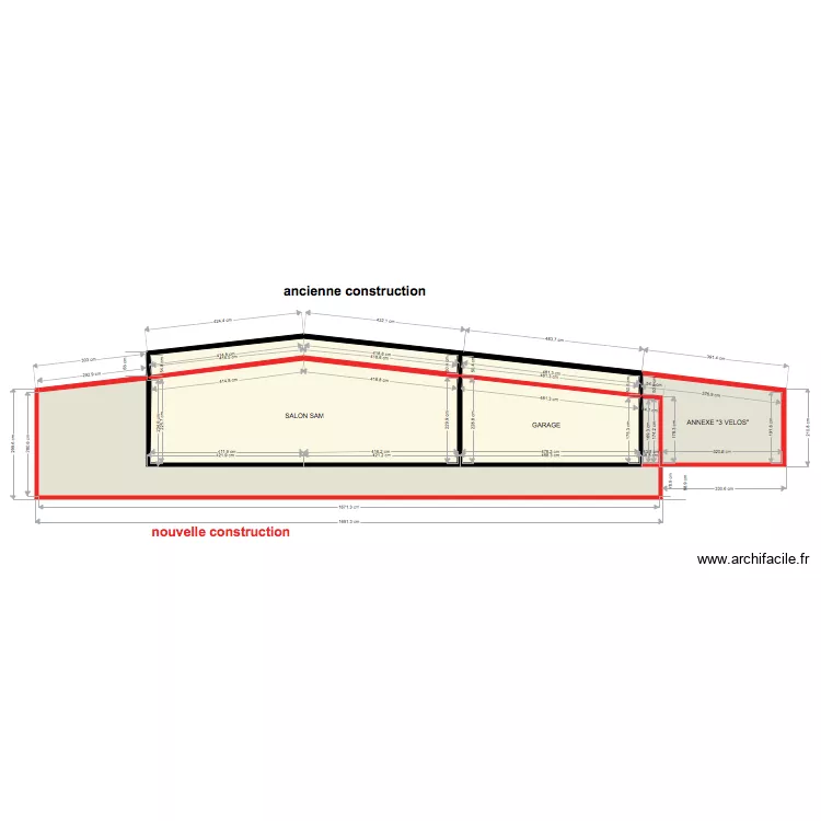 vue c&ocirc;t&eacute;. Plan de 