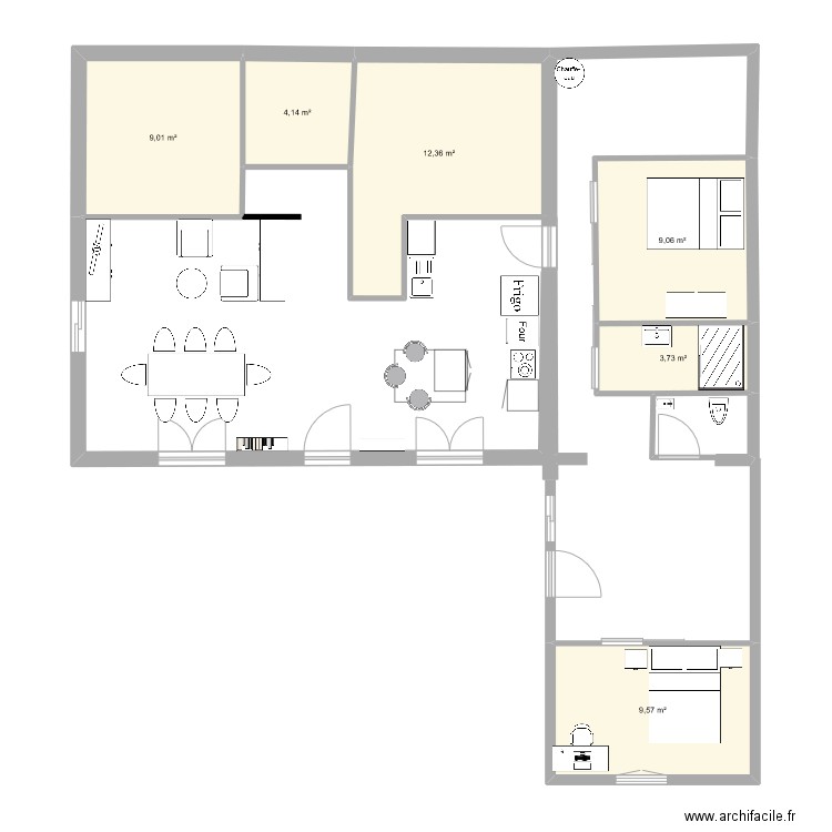 Plan Saint Andre. Plan de 6 pièces et 48 m2