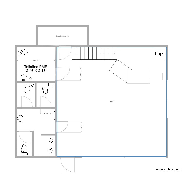 ERP sanitaires. Plan de 0 pièce et 0 m2