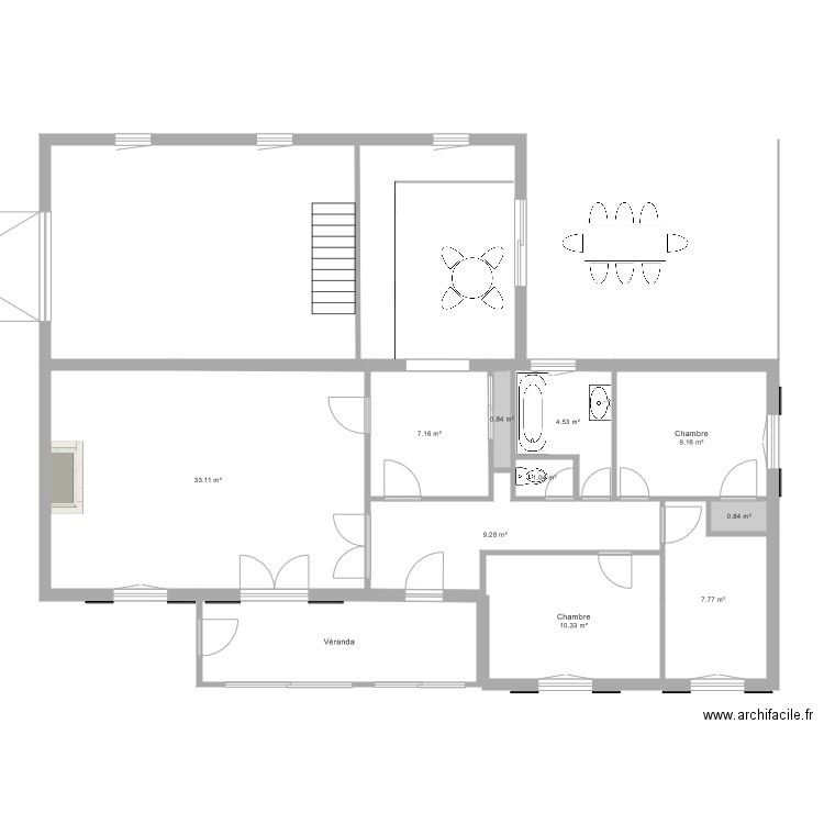 phase 1  plan existant. Plan de 0 pièce et 0 m2