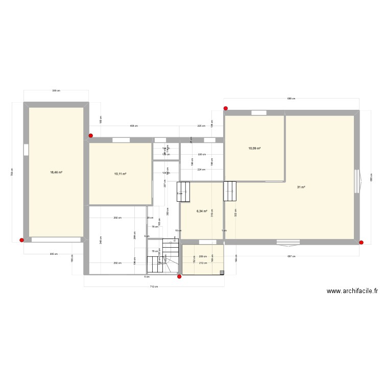 RdC St Ju. Plan de 5 pièces et 76 m2