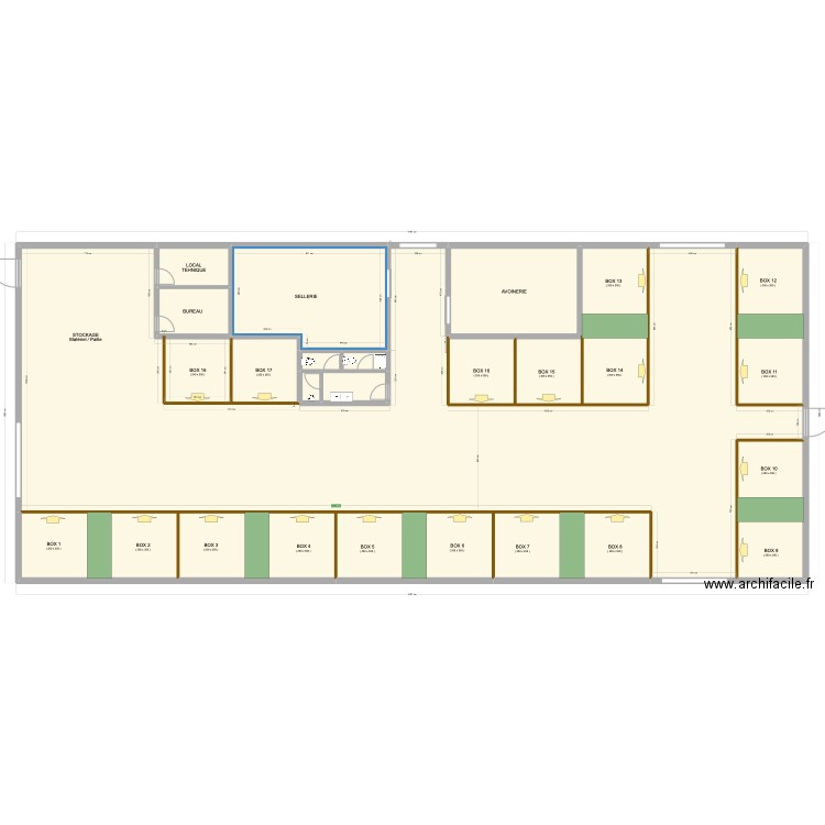 4BLZ(7) + bureau. Plan de 15 pièces et 709 m2