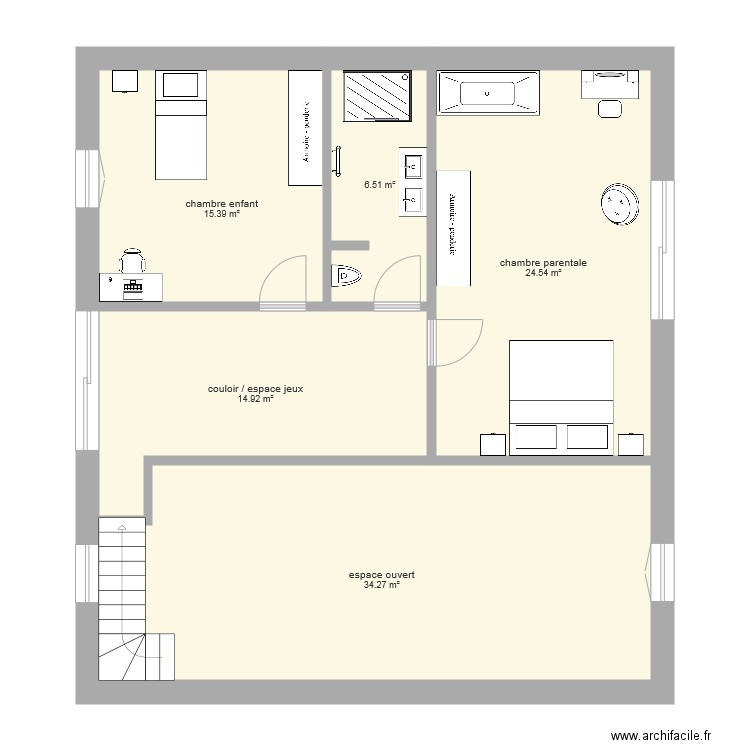 Travée 1 niv 2 autre exemple. Plan de 0 pièce et 0 m2