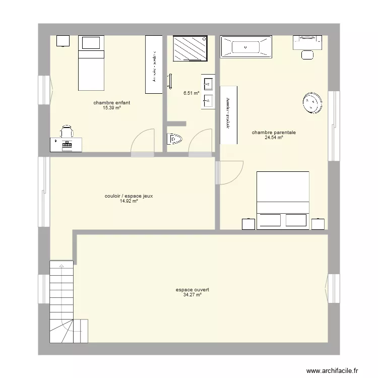 Travée 1 niv 2 autre exemple. Plan de Travée 1 niv 2 autre exemple. Plan de