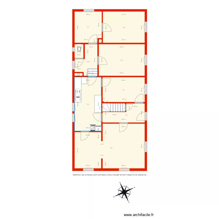 BI 4058 &eacute;tage c&ocirc;t&eacute;. Plan de 