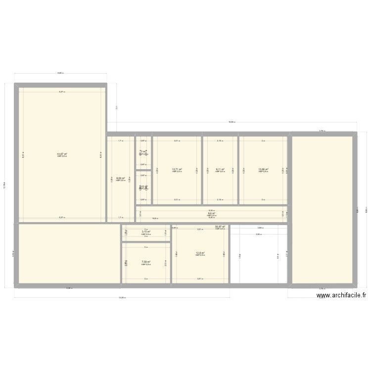 maison st marcel origine. Plan de 12 pièces et 182 m2