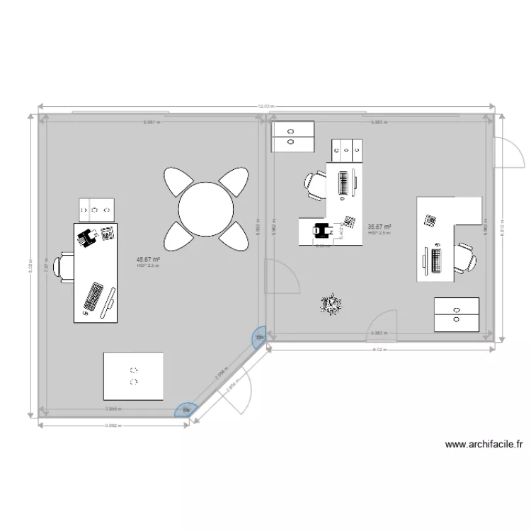 amenagement bureau  . Plan de 