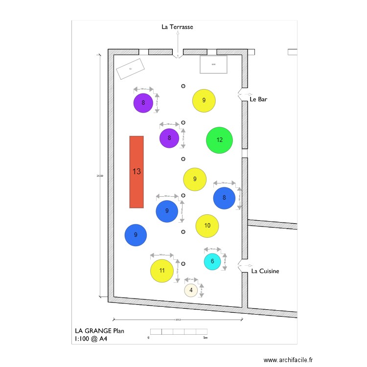 Plan de salle NB PAX. Plan de 0 pièce et 0 m2