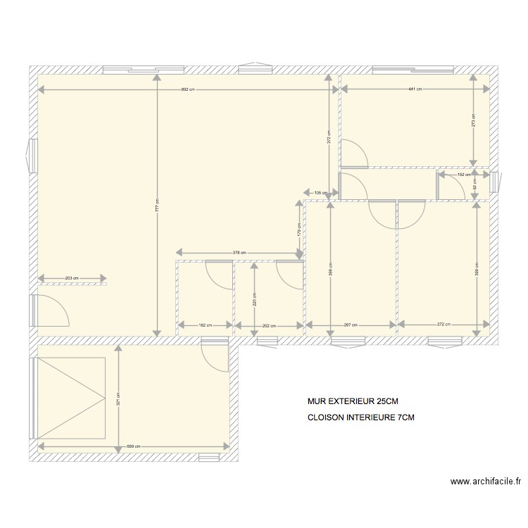 MAISN PLAIN PIED FABREGUES COTES. Plan de 9 pièces et 120 m2