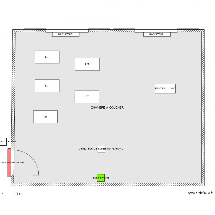 CHAMBRE A COUCHER ACCUEILLANTE  CONVENTIONNE. Plan de 0 pièce et 0 m2